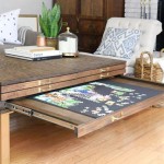 Puzzle Coffee Table With Drawers