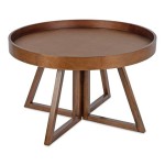 Round Brown Coffee Table Set